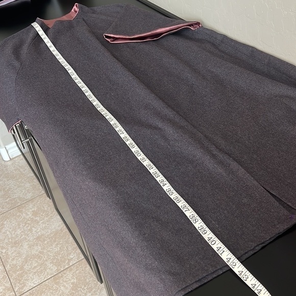 Opera Coat 1960s Wool custom Cape/overcoat,purple  contrast satin purple lining - Picture 9 of 11